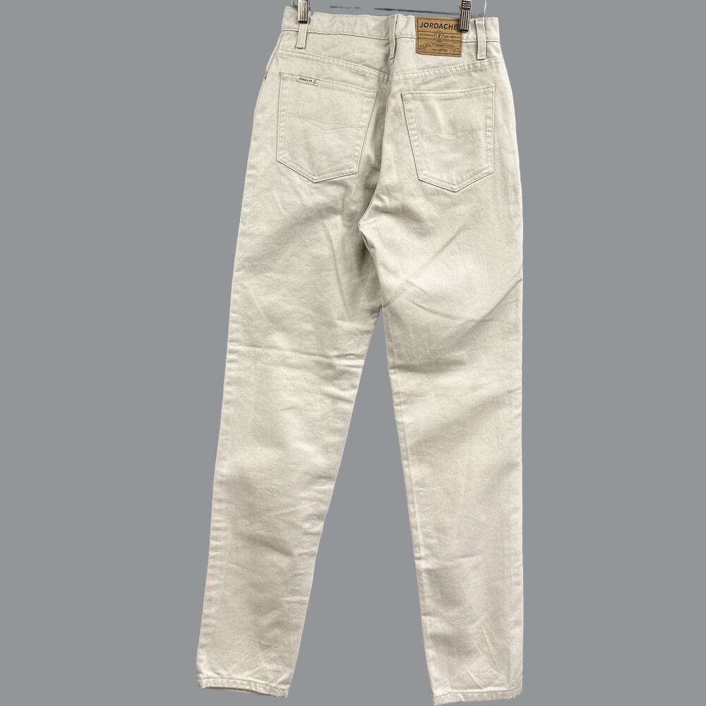 VTG Jordache Jeans Womens 9/10 Ivory Straight Leg High Rise Y2K Minimalist Tall